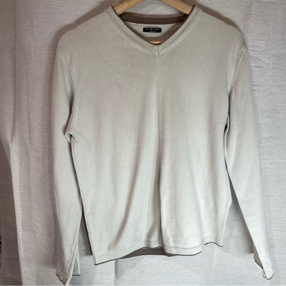 Sisley Light Beige V-Neck Sweater